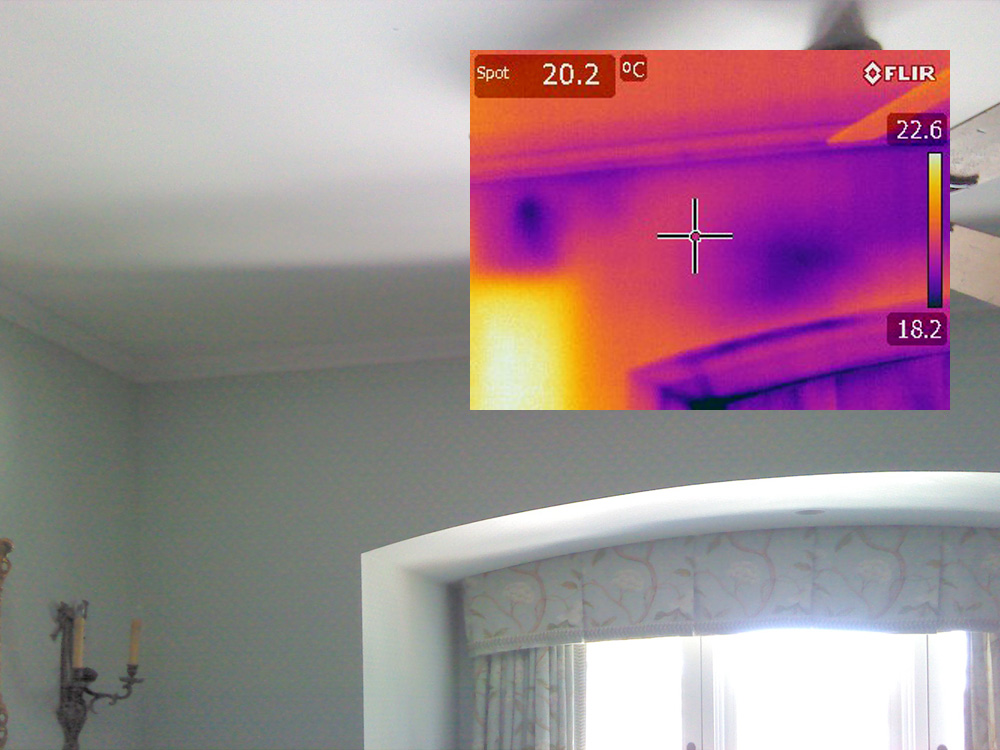 infrared imaging of a wall